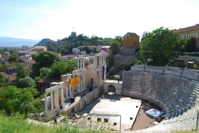 Den romerska amfiteatern i Plovdiv.